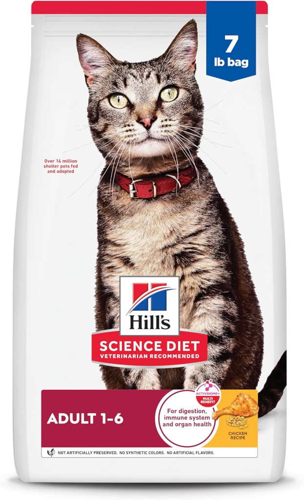 Hill's Science Diet Adult 1-6 Dry Cat Food – Chicken Recipe for Adult Cats, 7 lb Bag